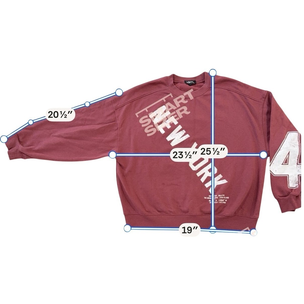 Vinyl‎ Icons New York Graphic Sweatshirt Maroon Small (Preloved) - Picture 2 of 7